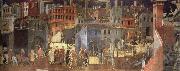 Ambrogio Lorenzetti The Effects of Good Government in the city Sweden oil painting artist